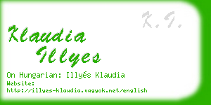 klaudia illyes business card